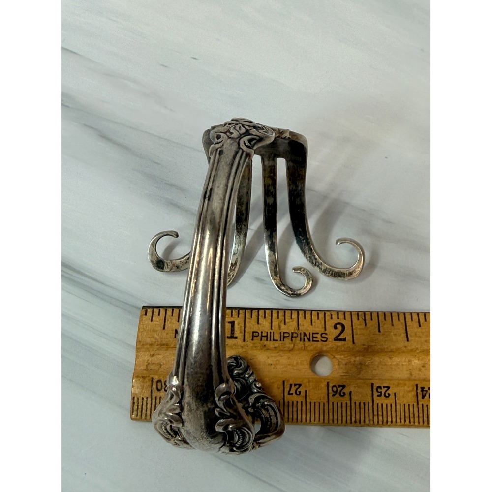 Hand Made Towle Sterling Silver El Grandee Fork Cuff Bracelet Vintage 1964 46.9g - Picture 8 of 10